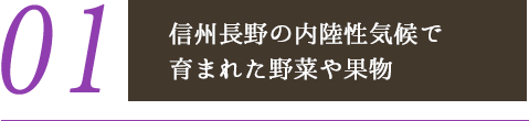 01 信州長野の内陸性気候で 育まれた野菜や果物